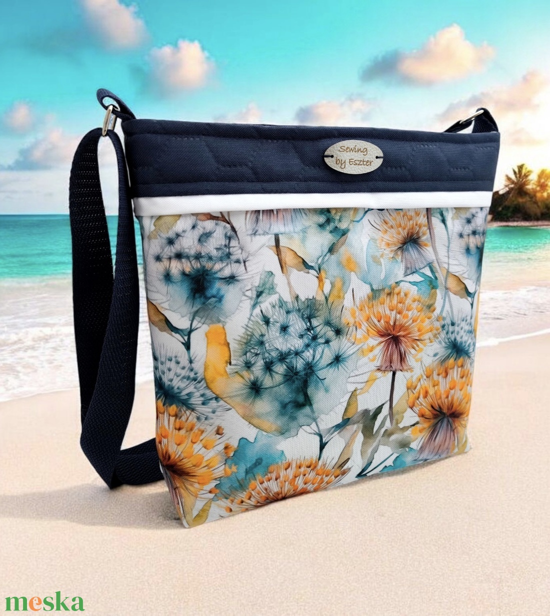 Pitypang mintás crossbody / válltáska / keresztpántos táska - táska & tok - kézitáska & válltáska - válltáska - Meska.hu