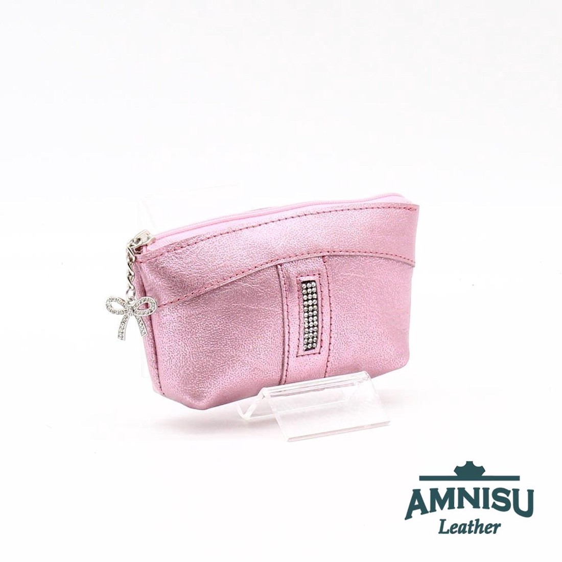 Metál rózsaszín egy cipzáras egyenes swarovski köves kulcstartó E4001 - táska & tok - kulcstartó & táskadísz - kulcstartó - Meska.hu