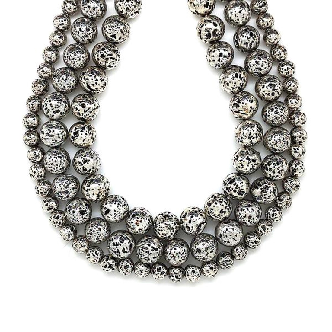 Bazalt hólyagos szinezett ezüst golyó 10-10,5mm ékszerkészítő alapanyag (füzér) - kellékek & szerszámok - ásvány alapanyag - ásványfüzér - Meska.hu