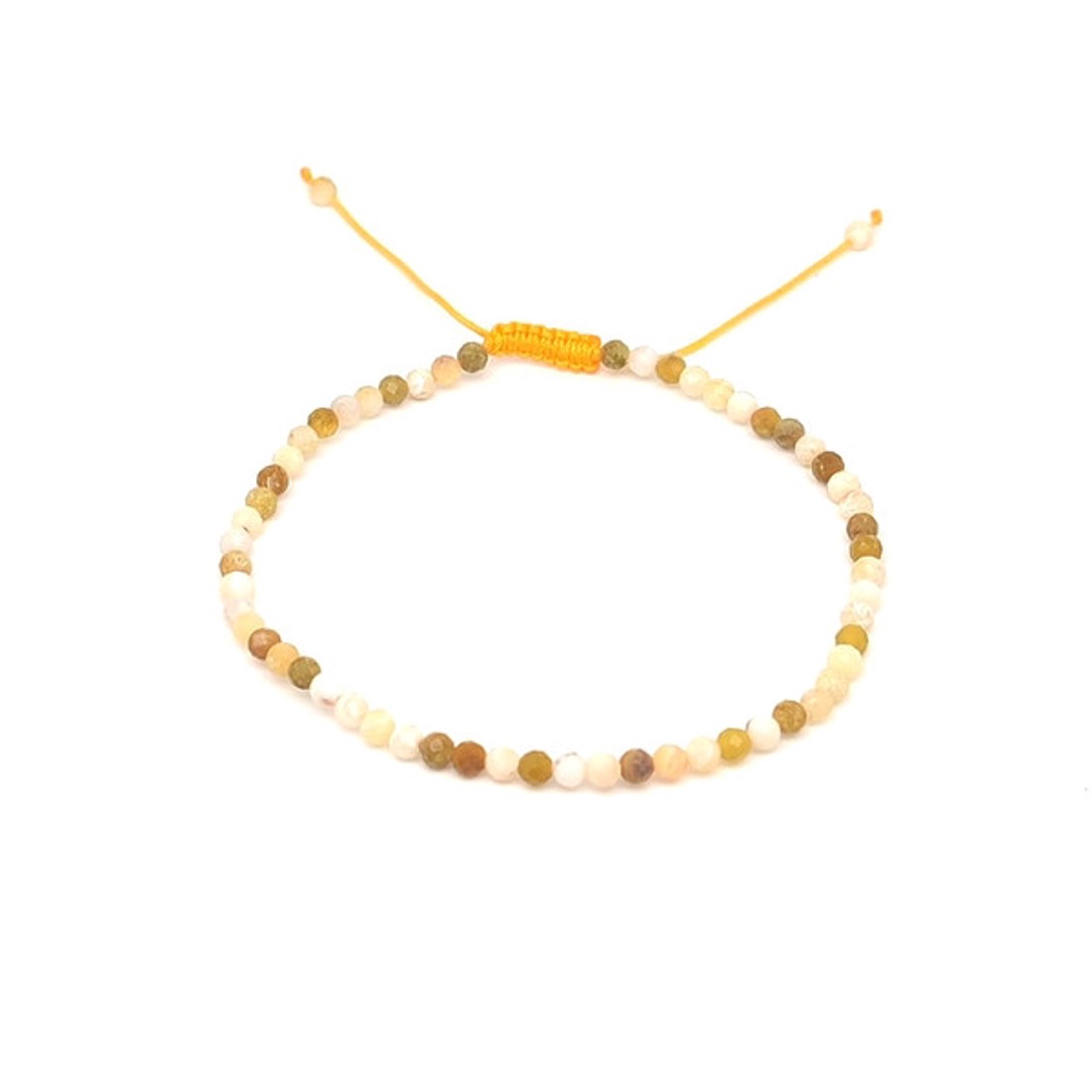 Fazettált sárga opál golyós ásvány karkötő csúszócsomóval 4�5mm - ékszer - karkötő - ásványkarkötő - Meska.hu
