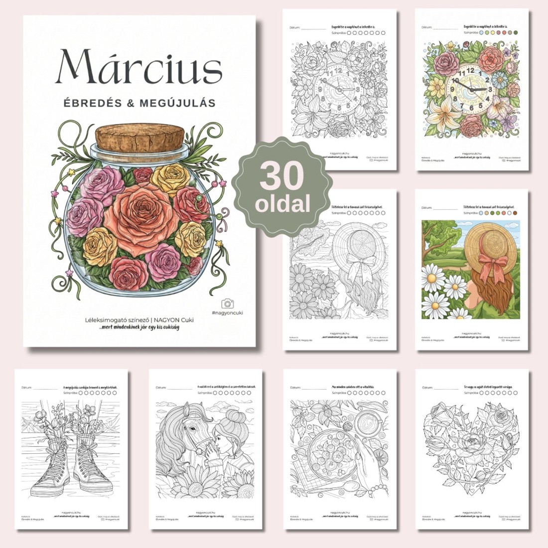 Márciusi Ébredés & Megújulás �Léleksimogató színező (PDF) - otthon & életmód - papír, írószer - színező - Meska.hu