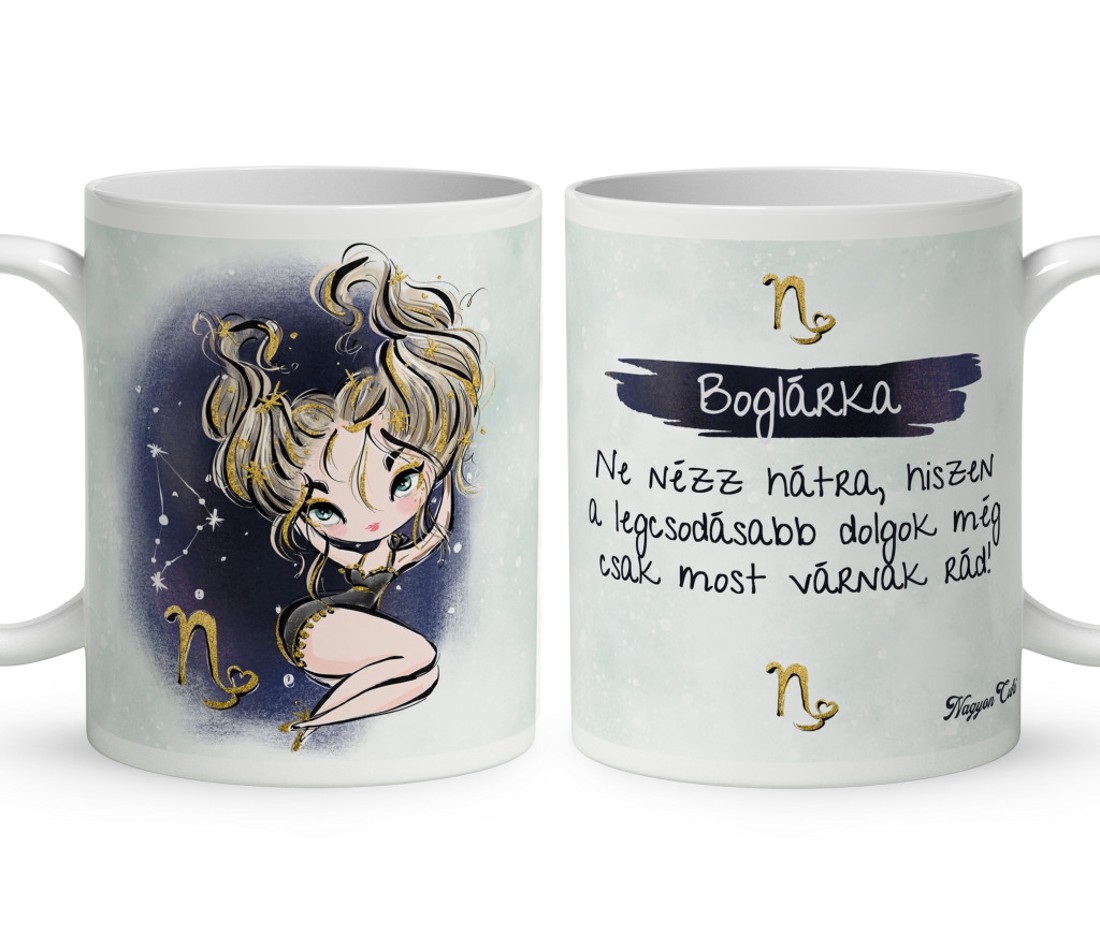 Személyre szabható - Szőke hajú Csini Bak lány mintás bögre - otthon & életmód - konyhafelszerelés, tálalás - tálalás - bögre & csésze - Meska.hu