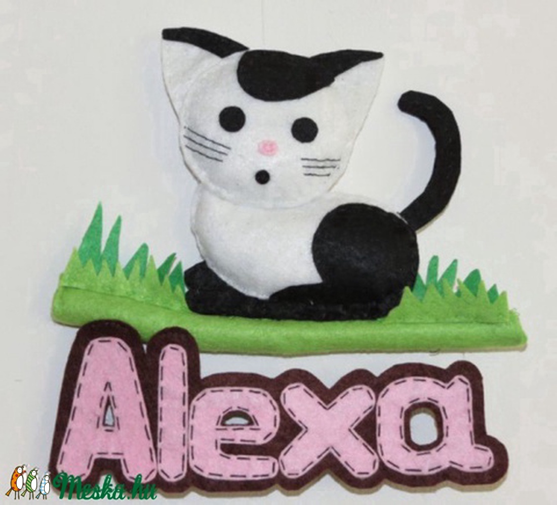 Cirmos cica névtábla - otthon & életmód - babaszoba, gyerekszoba - babaszoba, gyerekszoba - Meska.hu