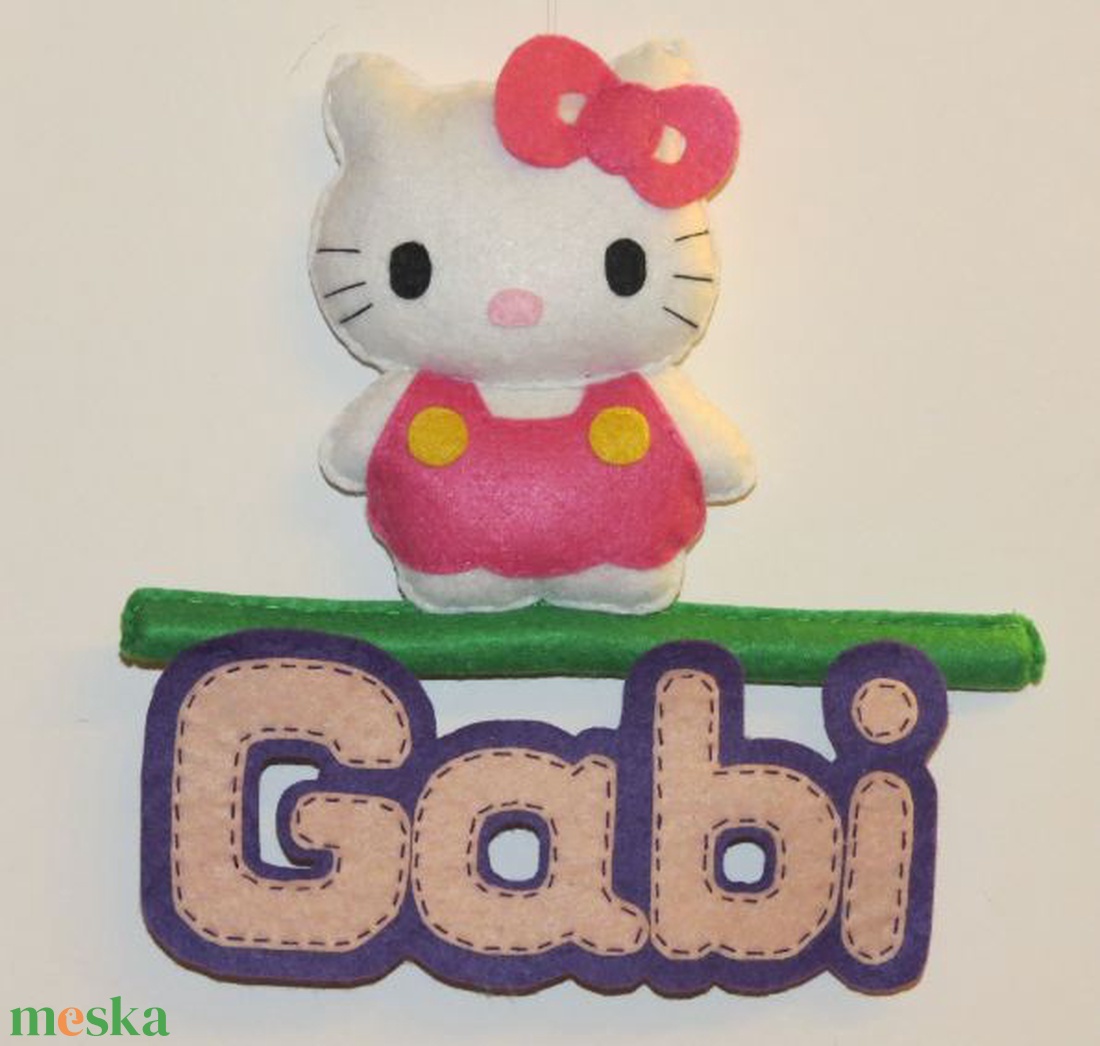Hello Kitty névtábla - otthon & életmód - dekoráció - fali és függő dekoráció - betű & név - Meska.hu
