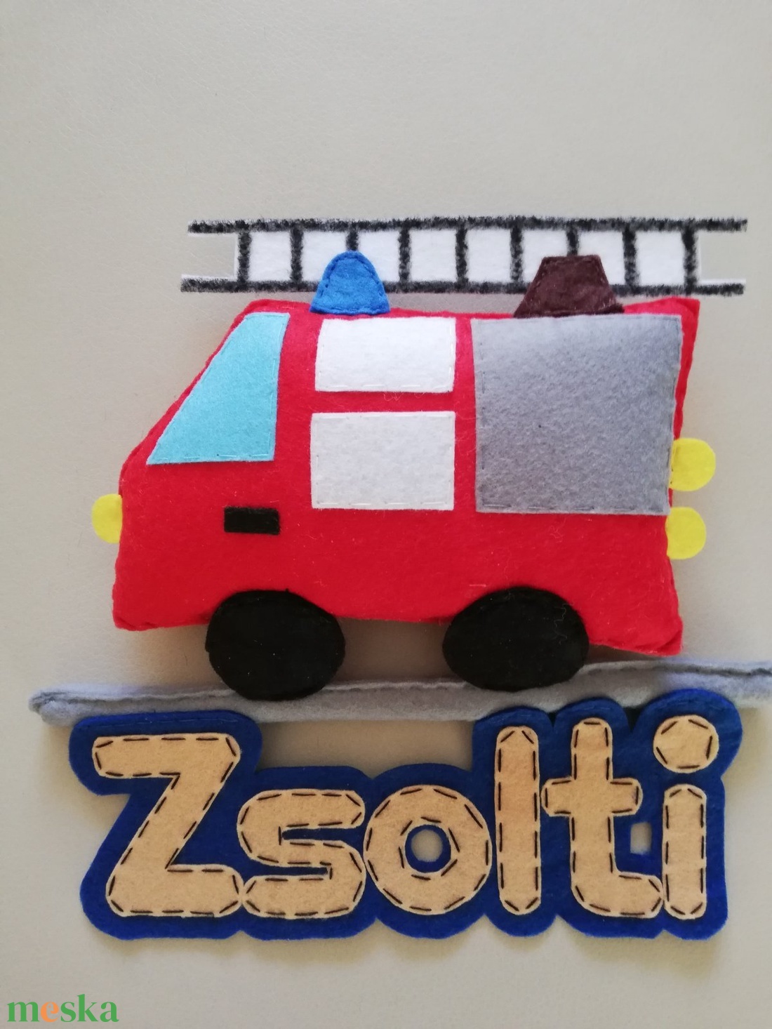Tűzoltó autó névtábla  - otthon & életmód - dekoráció - Meska.hu