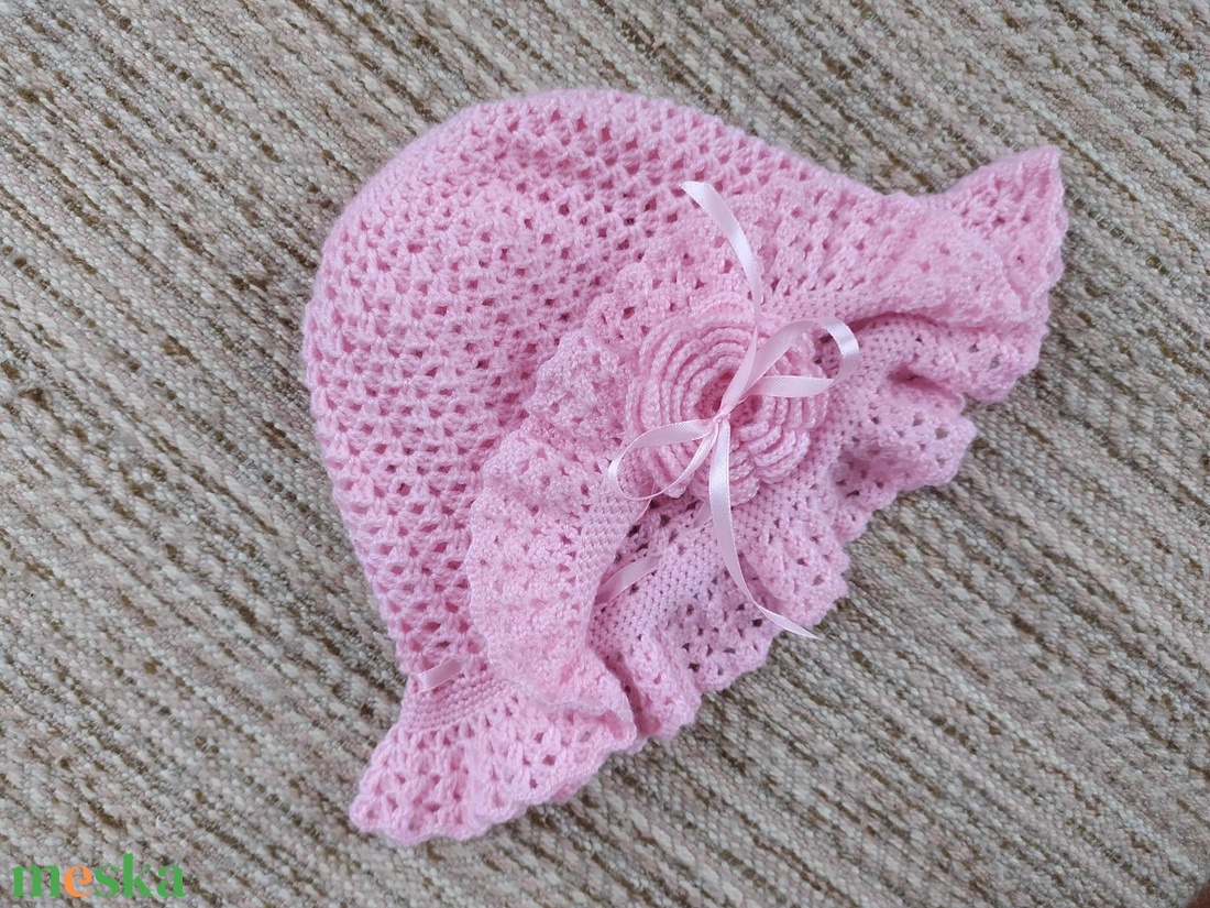 Horgolt kislány kalap 50 cm-es méretben - kellékek & szerszámok - rövidáru - fonal, cérna - pamutfonal - Meska.hu