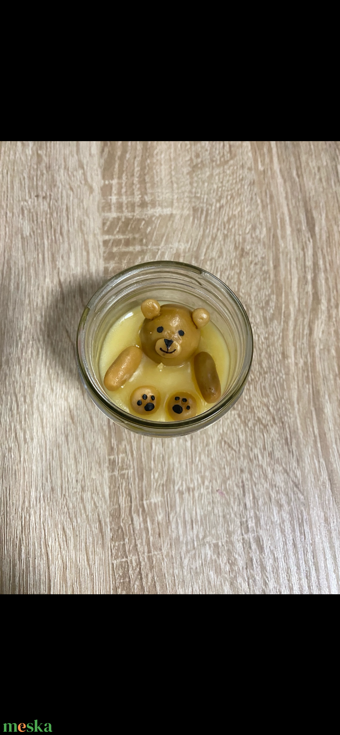 Kézműves, karámellás kávé illatú gyertya aranyos maci figurával - otthon & életmód - gyertya, illat, aroma - gyertya - Meska.hu