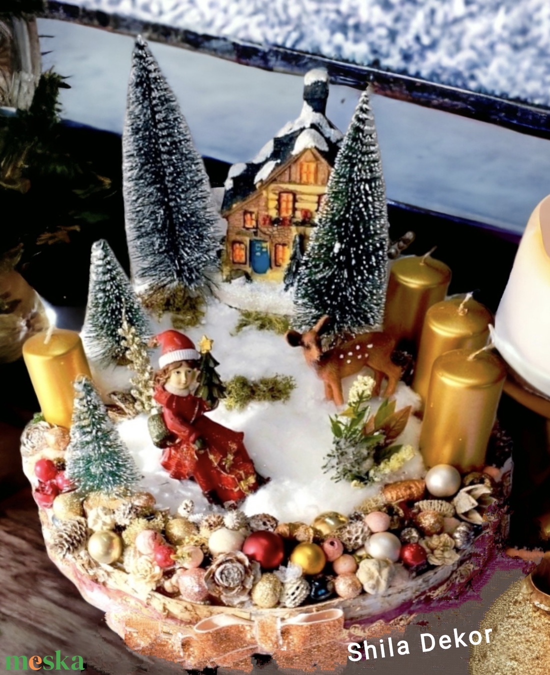 Adventi koszorú piros arany, szánkózó kislány - karácsony - adventi díszek - adventi koszorú - Meska.hu Adventi koszorú piros arany, szánkózó kislány - karácsony - adventi díszek - adventi koszorú - Meska.hu