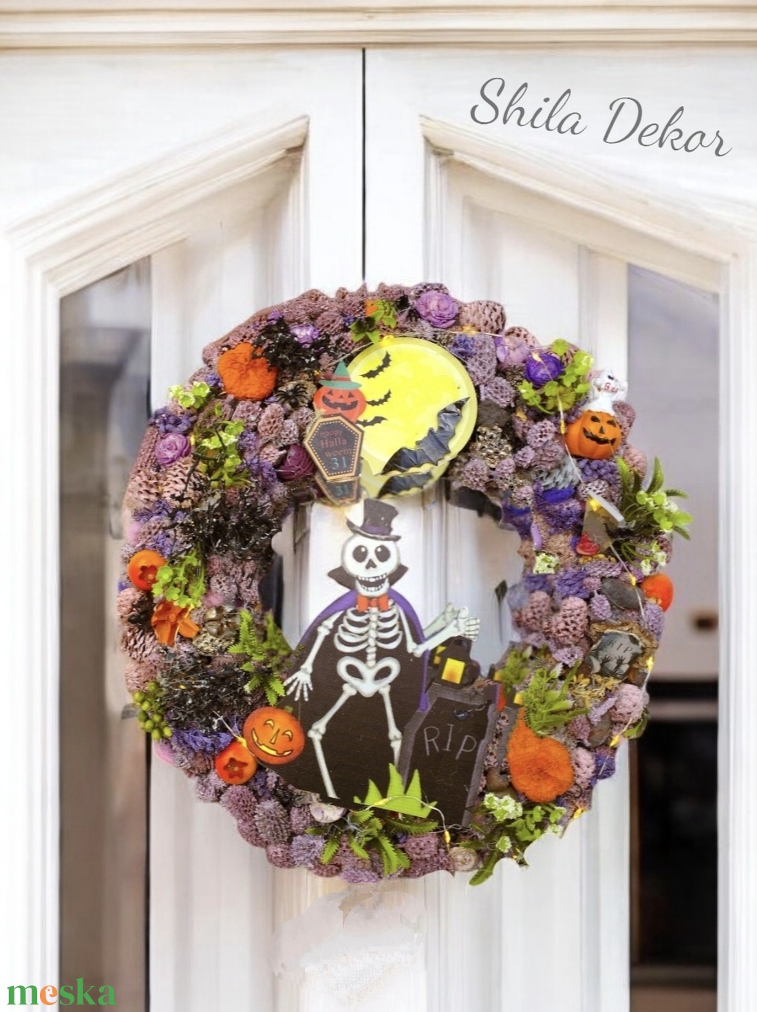 Halloween őszi ajtódísz LED világítással - otthon & életmód - dekoráció - halloween - halloweeni ajtódíszek és ablakdíszek - Meska.hu Halloween őszi ajtódísz LED világítással - otthon & életmód - dekoráció - halloween - halloweeni ajtódíszek és ablakdíszek - Meska.hu