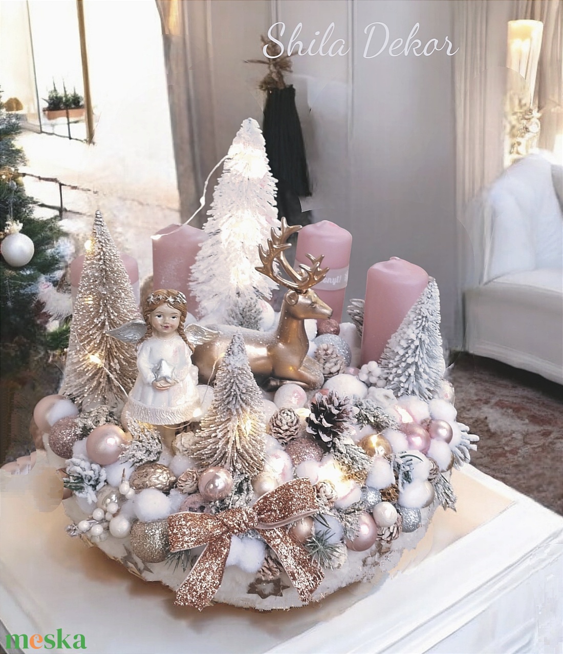Rosegold adventi koszorú - karácsony - adventi díszek - adventi koszorú - Meska.hu Rosegold adventi koszorú - karácsony - adventi díszek - adventi koszorú - Meska.hu