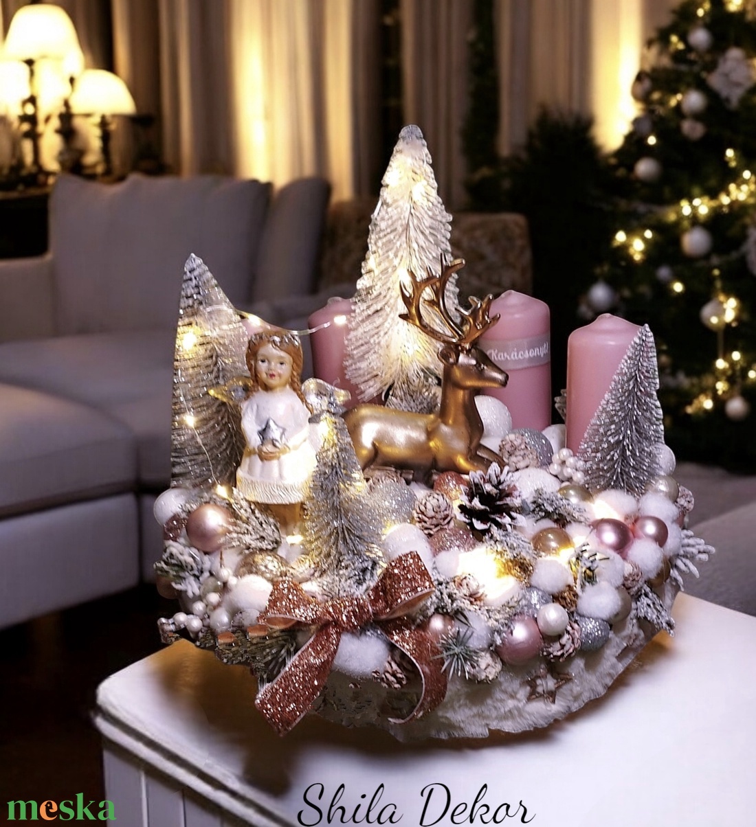 Rosegold adventi koszorú - karácsony - adventi díszek - adventi koszorú - Meska.hu Rosegold adventi koszorú - karácsony - adventi díszek - adventi koszorú - Meska.hu