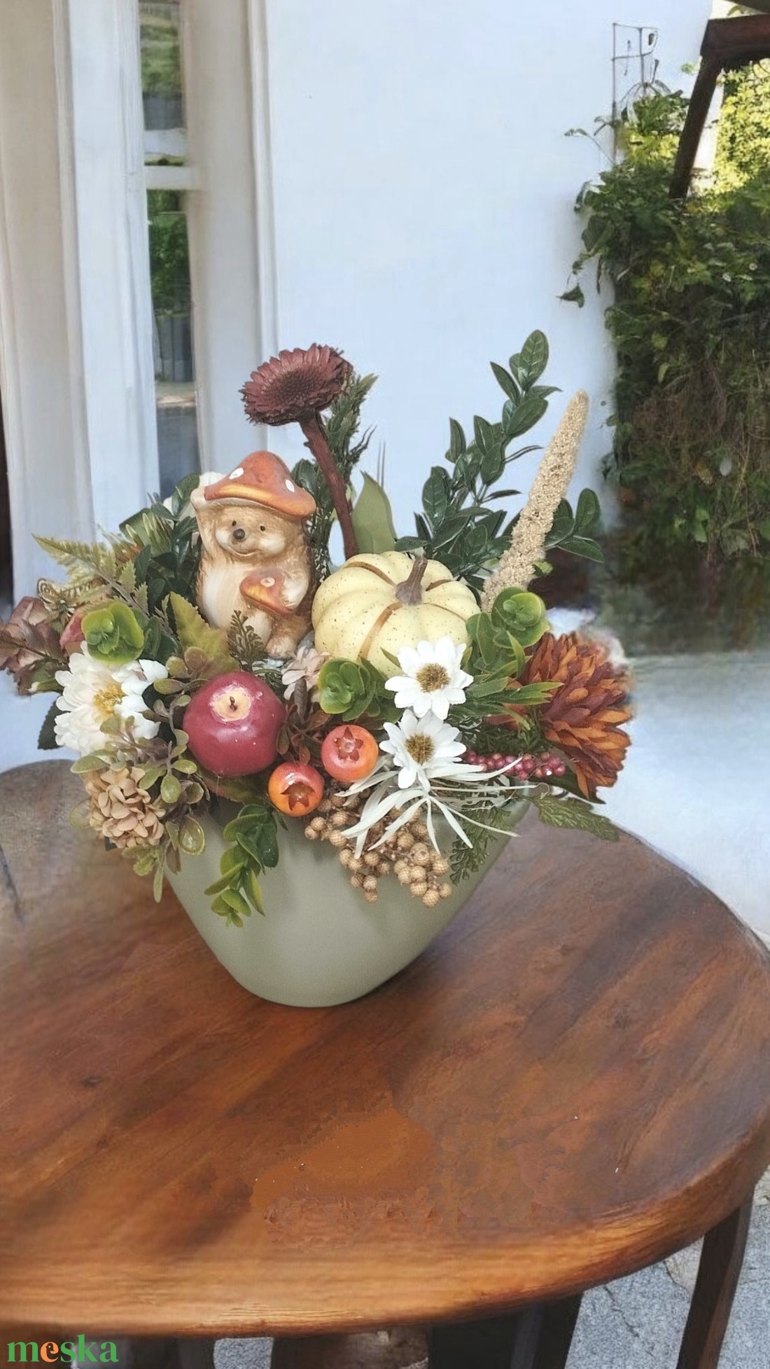 Sünis őszi asztaldísz  - otthon & életmód - dekoráció - asztal és polc dekoráció - asztaldísz - Meska.hu