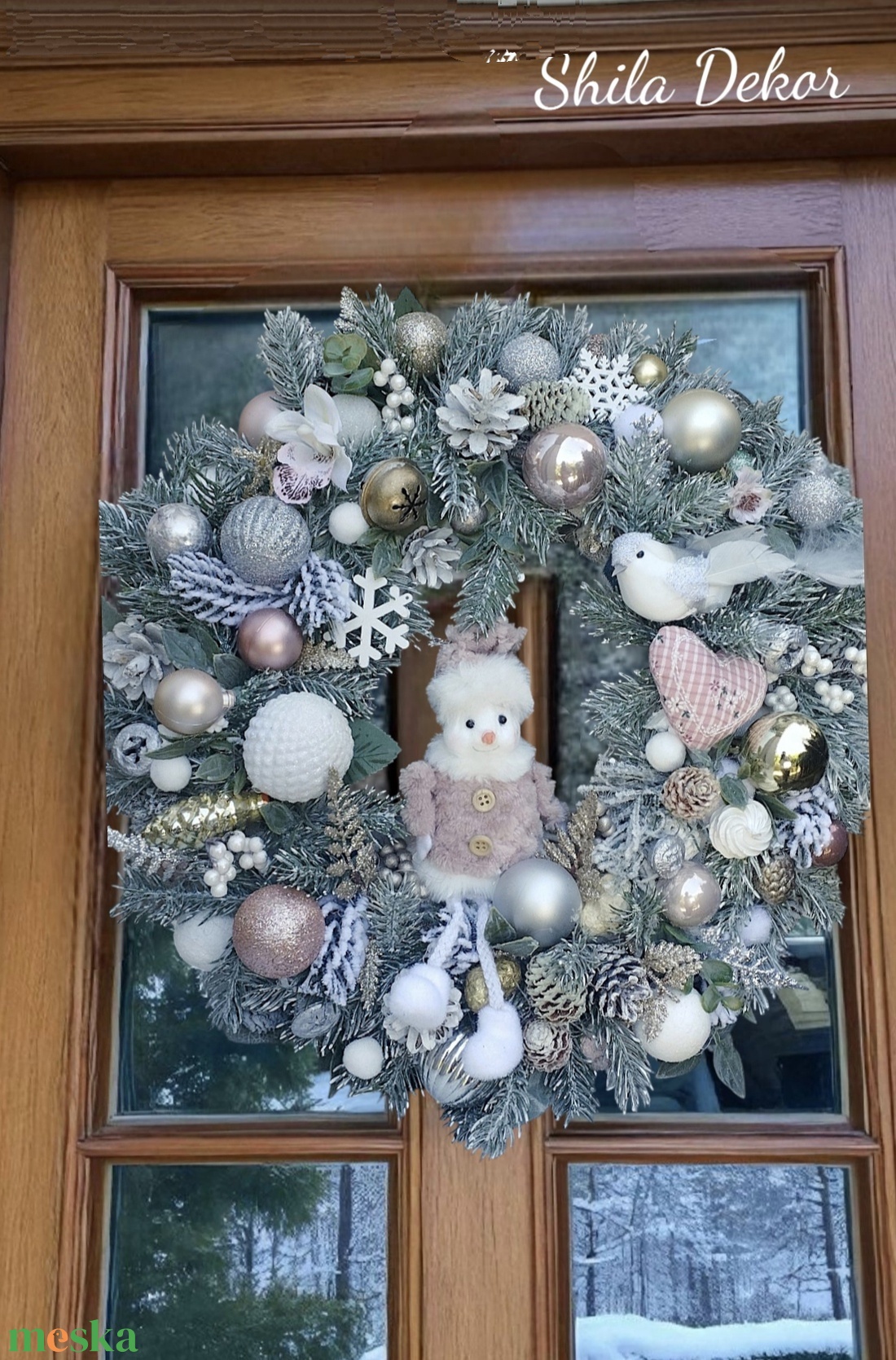 Ledes pasztell adventi ajtódísz akció - karácsony - adventi díszek - adventi ajtódísz - Meska.hu