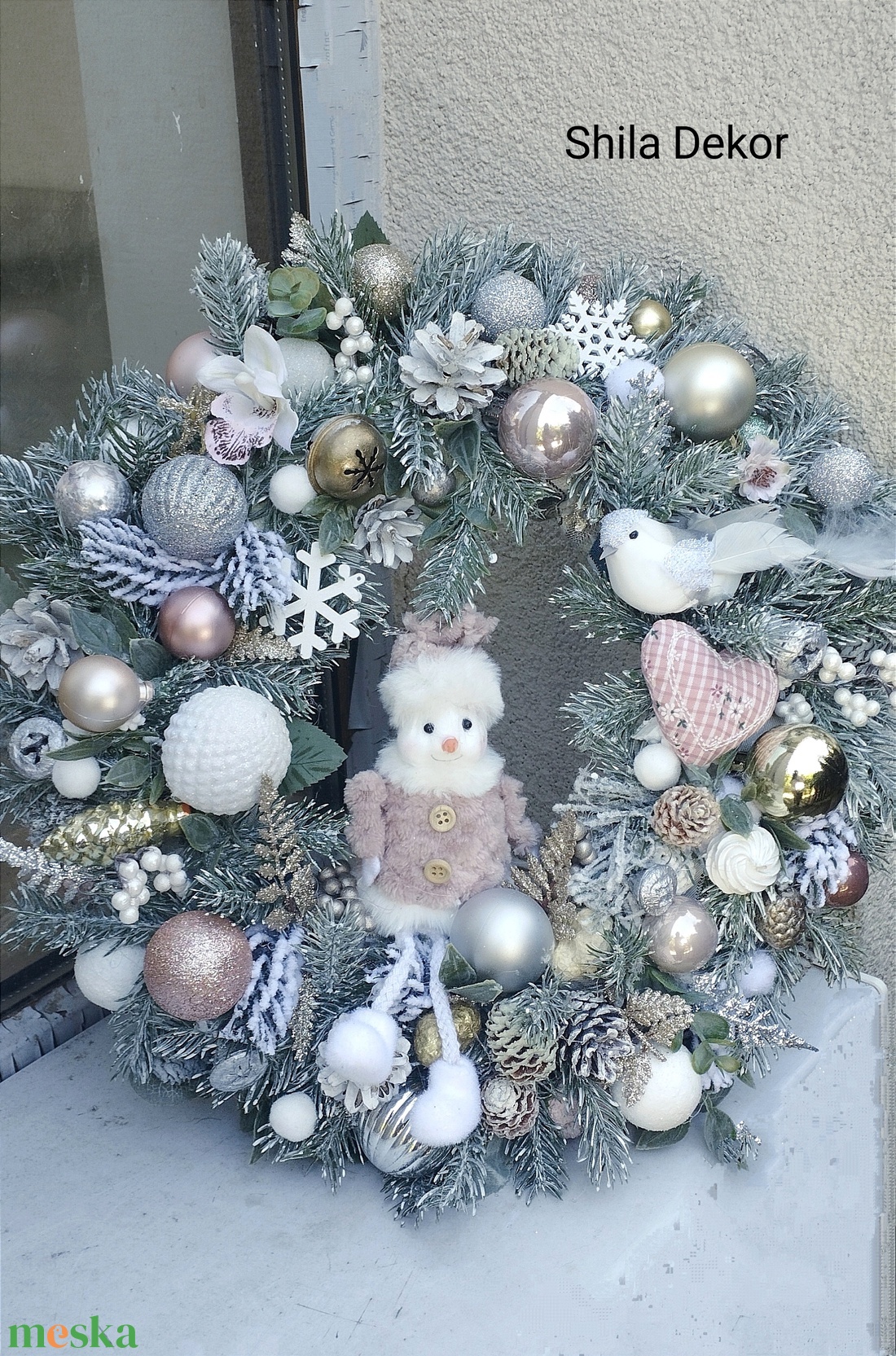 Ledes pasztell adventi ajtódísz akció - karácsony - adventi díszek - adventi ajtódísz - Meska.hu