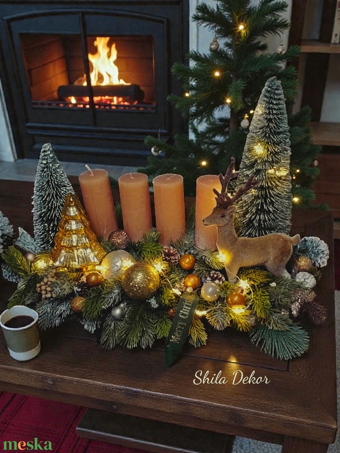 Exkluzív adventi asztaldísz  - karácsony - adventi díszek - adventi asztaldísz - Meska.hu