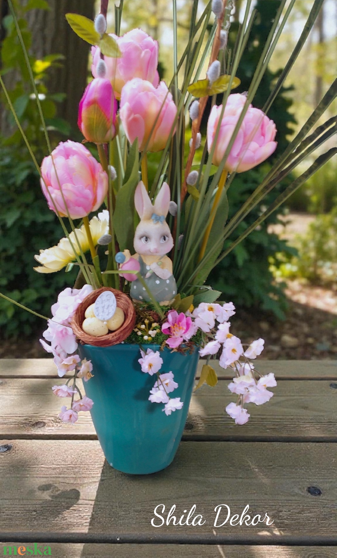 Húsvéti asztaldísz - ünnepi díszek, dekorációk - húsvéti díszek és dekorációk - húsvéti virágos díszek - Meska.hu