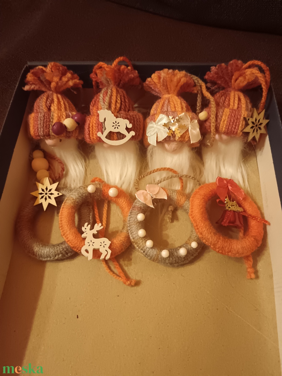 Karácsonyfa díszek manókkal  - karácsony - karácsonyi lakásdekoráció - karácsonyfadíszek - Meska.hu