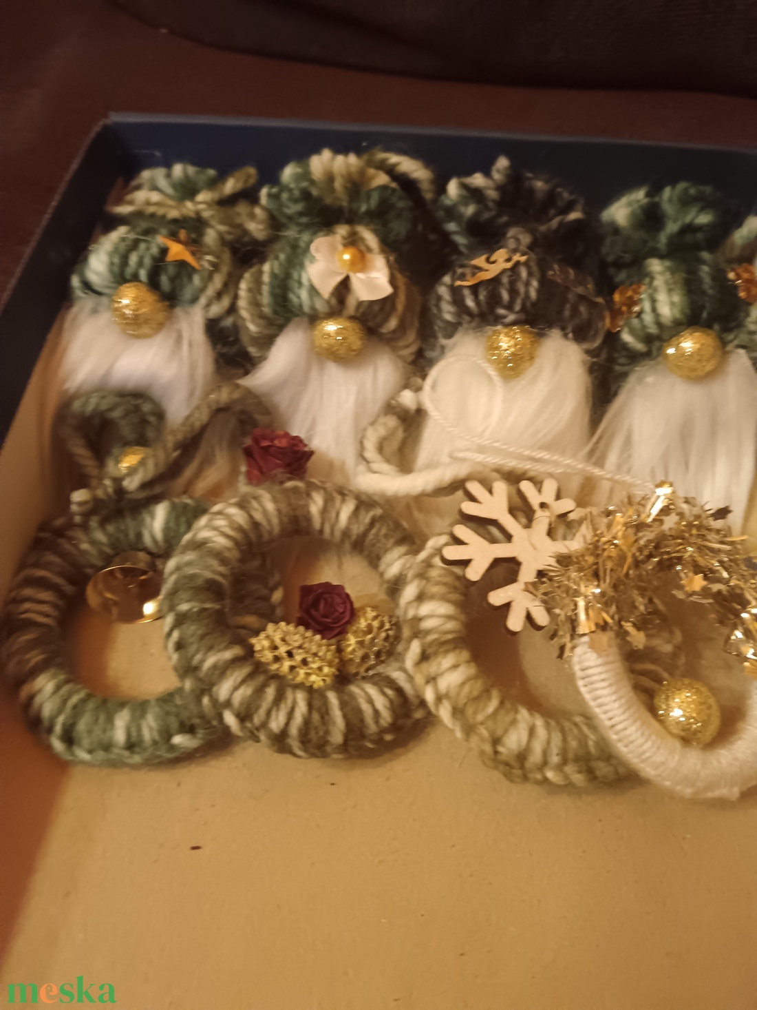 Karácsonyfa díszek manókkal  - karácsony - karácsonyi lakásdekoráció - karácsonyfadíszek - Meska.hu