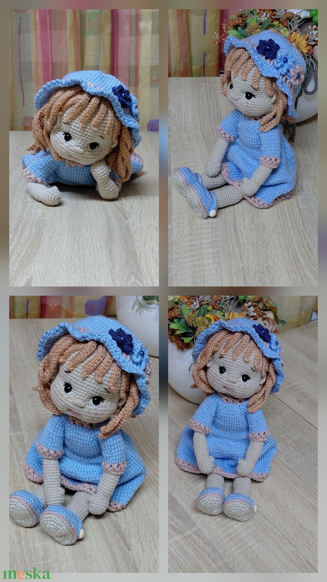 Kislány kalapban - játék & sport - baba & babaház - öltöztethető baba - Meska.hu