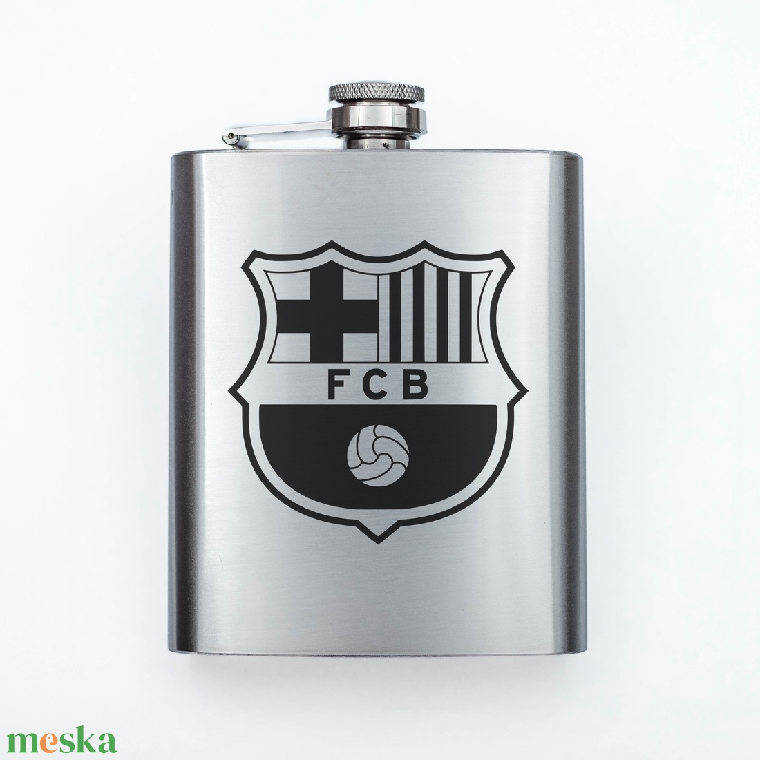 Gravírozott fém flaska - Barcelona - otthon & életmód - konyhafelszerelés, tálalás - flaska, csatos üveg - Meska.hu