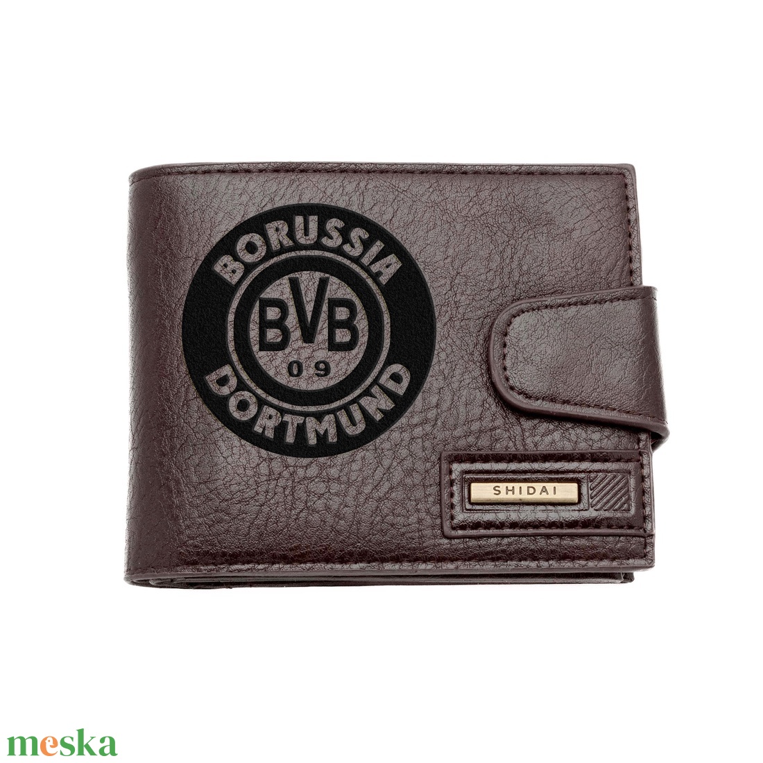 Gravírozott barna pénztárca - Borussia Dortmund - táska & tok - pénztárca & más tok - pénztárca - férfi pénztárca - Meska.hu