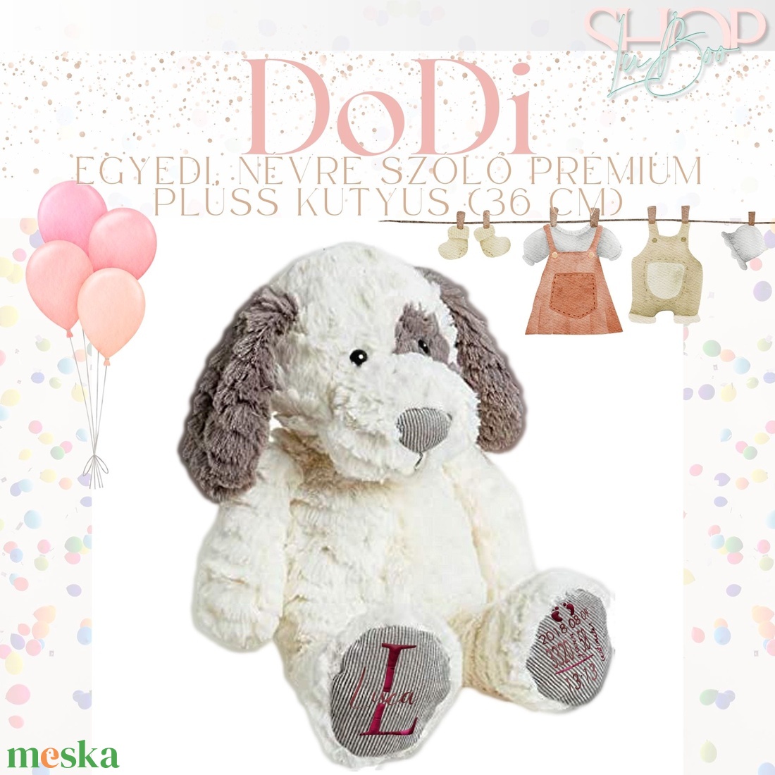 Dodi - Prémium emlékőr plüss kutyus (36 cm) - játék & sport - plüssállat & játékfigura - kutya - Meska.hu