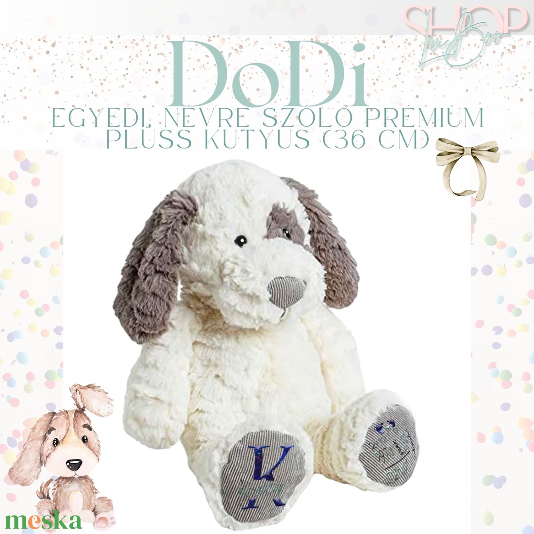 Dodi - Prémium emlékőr plüss kutyus (36 cm) - játék & sport - plüssállat & játékfigura - kutya - Meska.hu