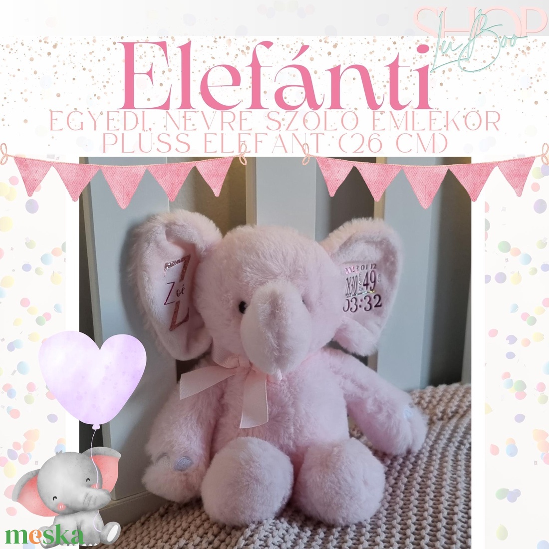Elefánti - Emlékőr plüss elefánt (26 cm) - játék & sport - plüssállat & játékfigura - elefánt - Meska.hu