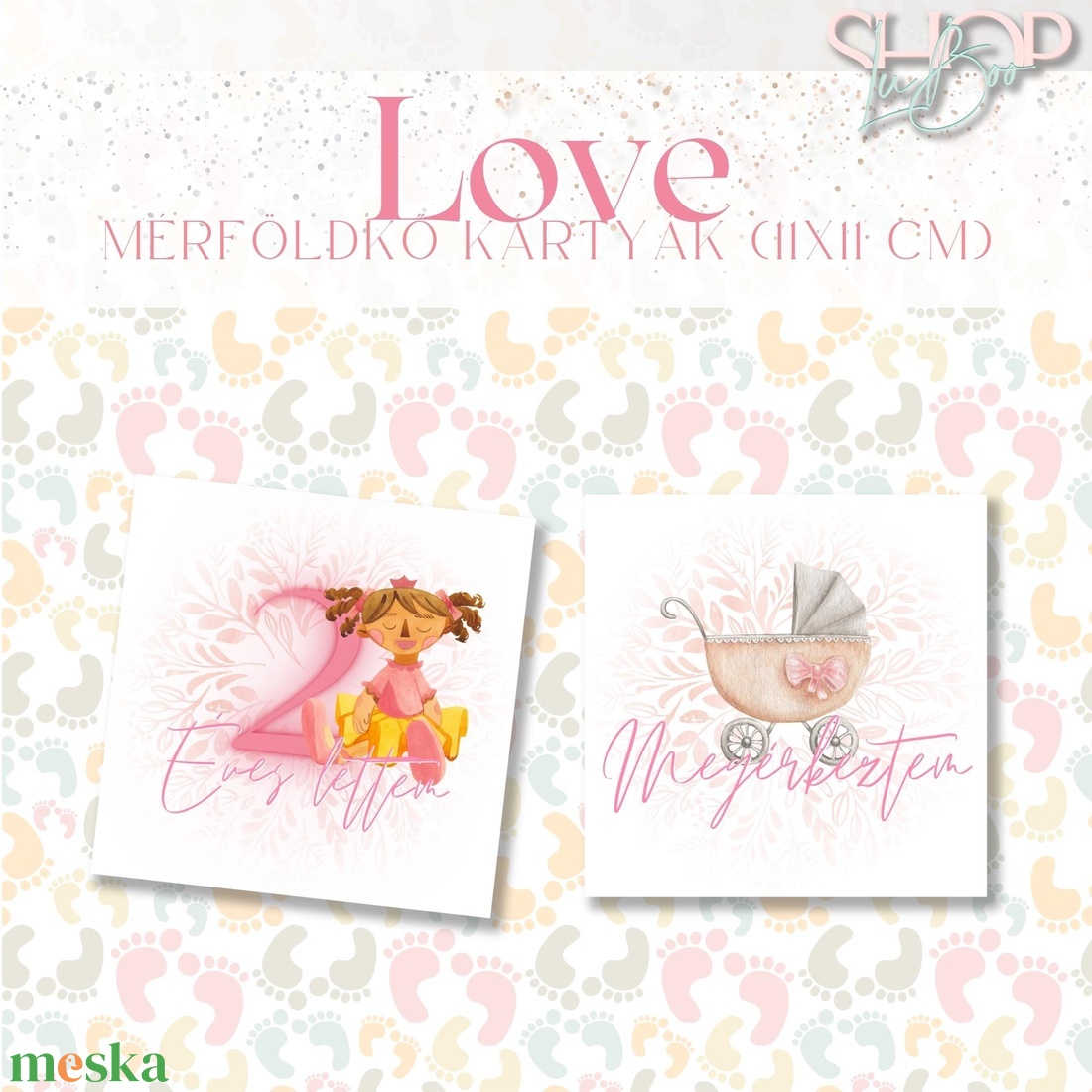 Mérföldkő kártyák- Love (11x11 cm) - otthon & életmód - papír, írószer - babanapló - Meska.hu