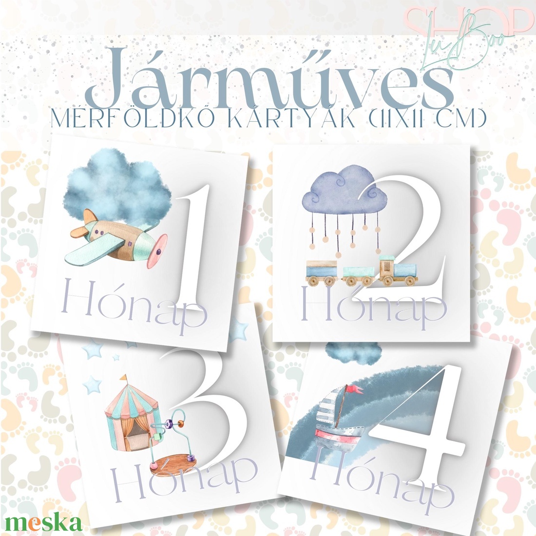 Mérföldkő kártyák - Járműves (11x11 cm) - ruha & divat - babaruha & gyerekruha - babafotózási ruha és kellék - Meska.hu