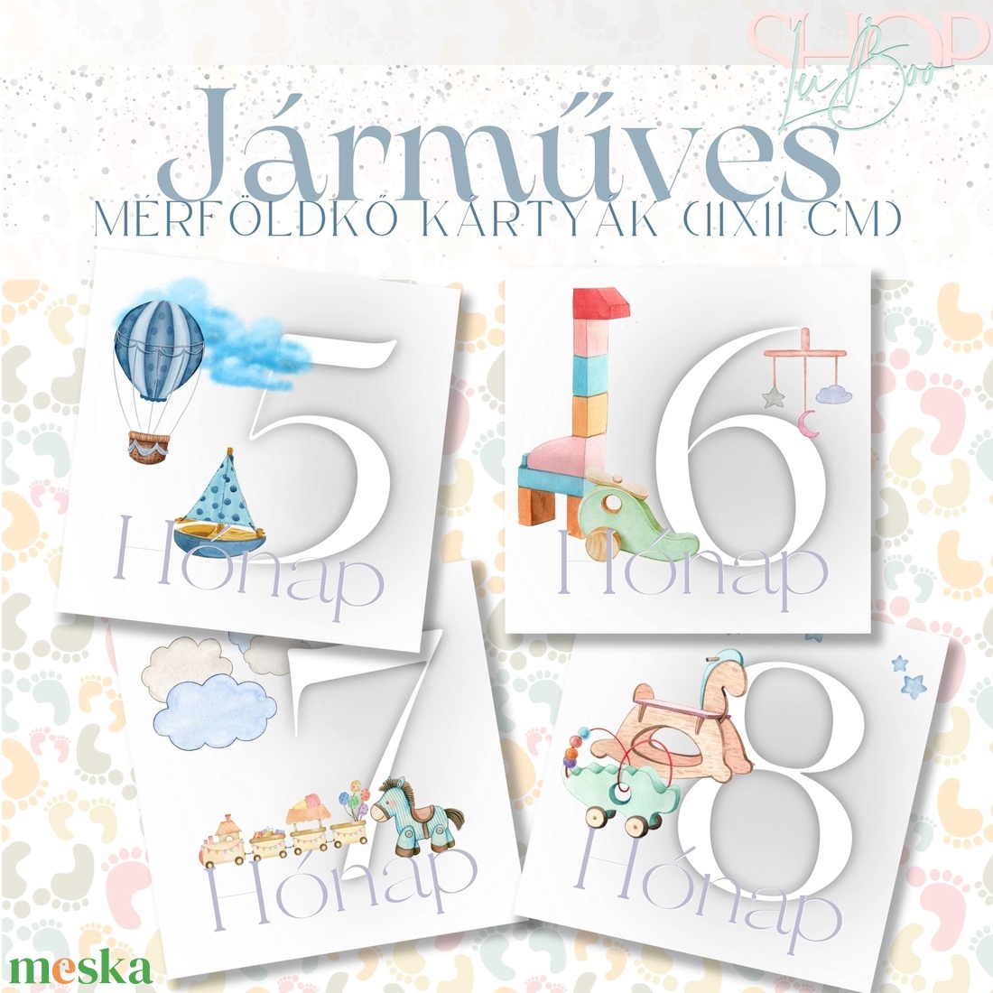 Mérföldkő kártyák - Járműves (11x11 cm) - ruha & divat - babaruha & gyerekruha - babafotózási ruha és kellék - Meska.hu