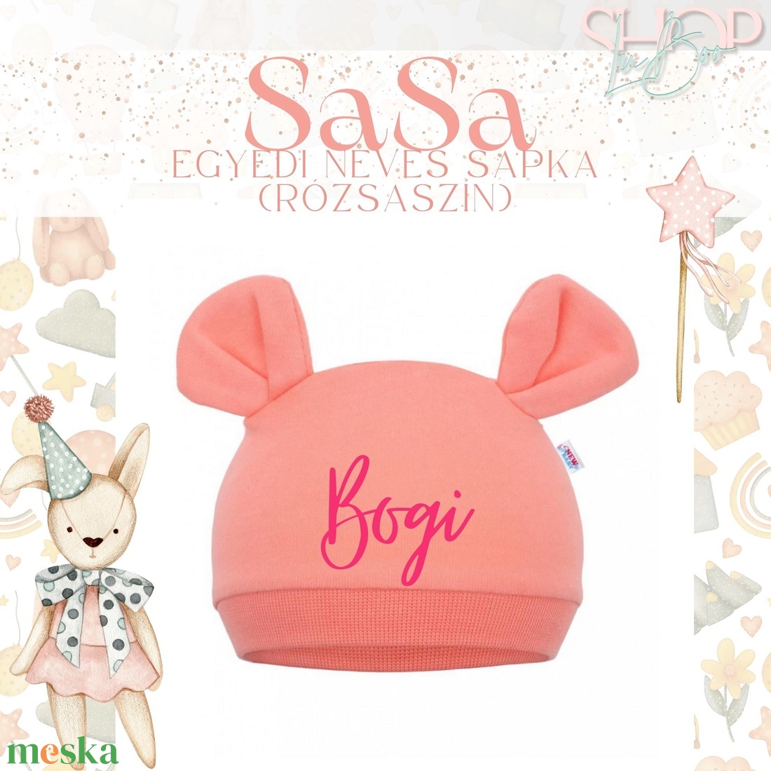SaSa - Névre szóló baba sapka - ruha & divat - babaruha & gyerekruha - babasapka - Meska.hu