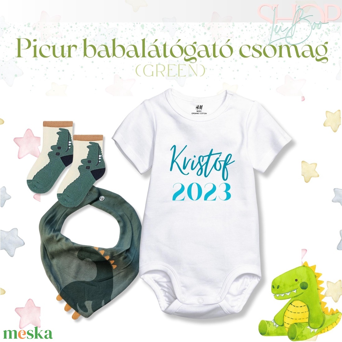 Picur babacsomag - Green - otthon & életmód - babaszoba, gyerekszoba - gyerek díszpárna - Meska.hu