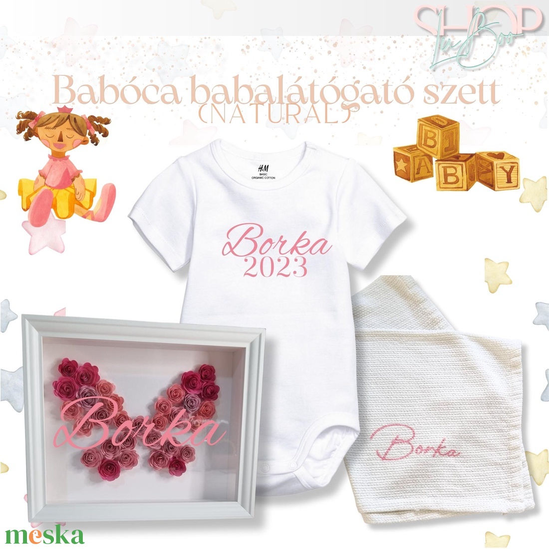 Babóca babacsomag - Natural - játék & sport - babalátogató ajándékcsomag - Meska.hu