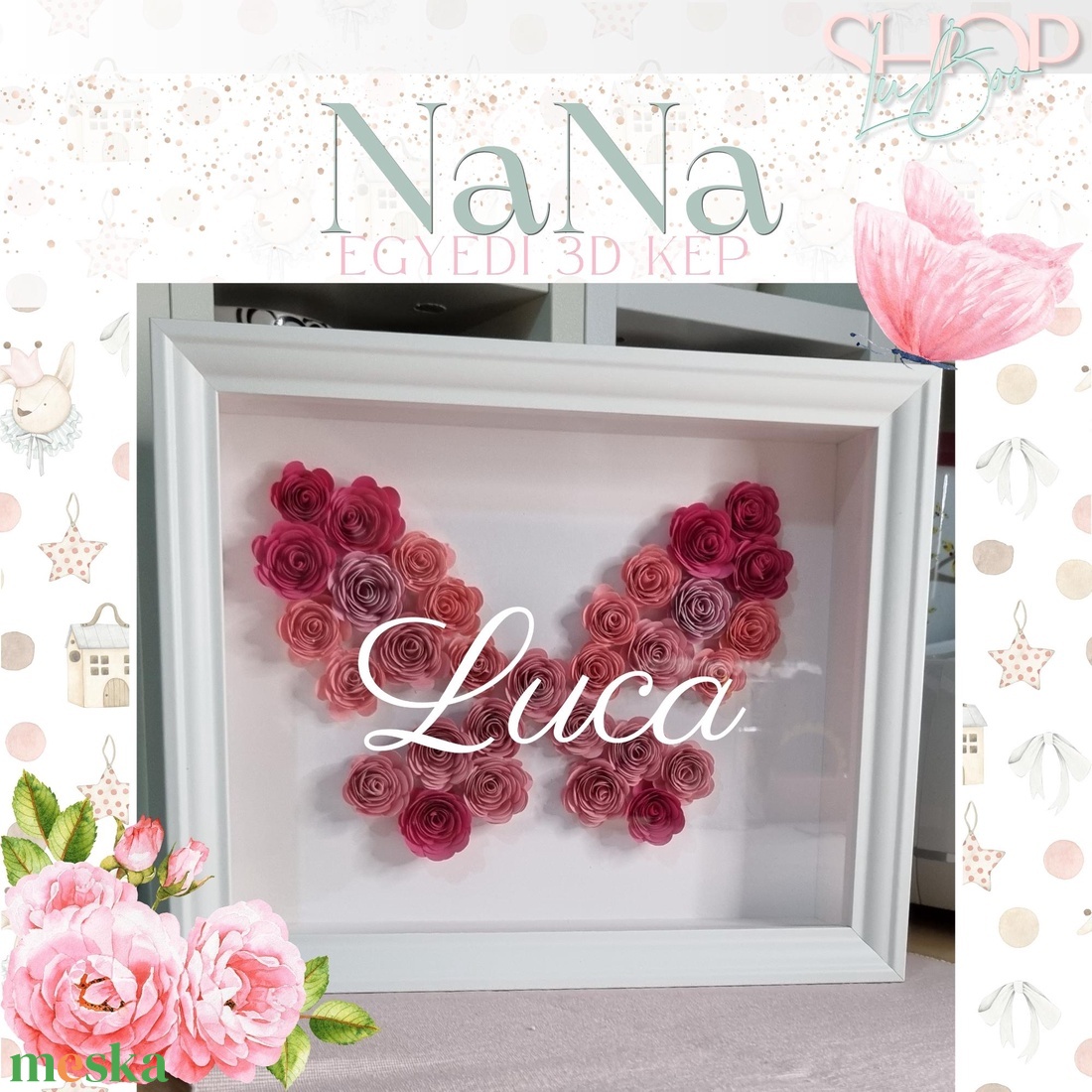 NaNa - Egyedi 3D kép (20x25 cm) - otthon & életmód - babaszoba, gyerekszoba - babaszoba kép - Meska.hu