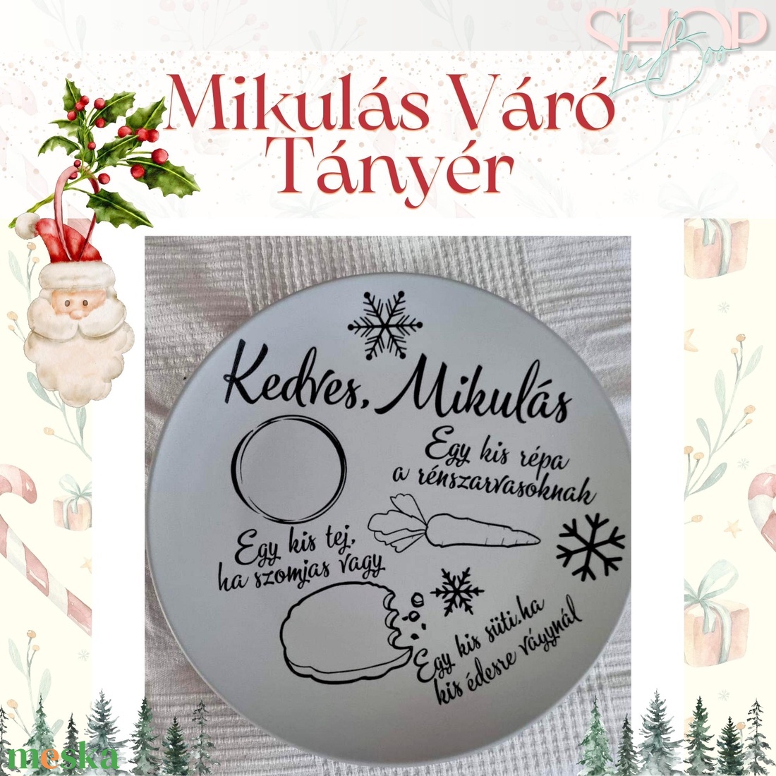 Mikulás Váró Tányér - karácsony - mikulás - mikulás beltéri dekoráció - Meska.hu