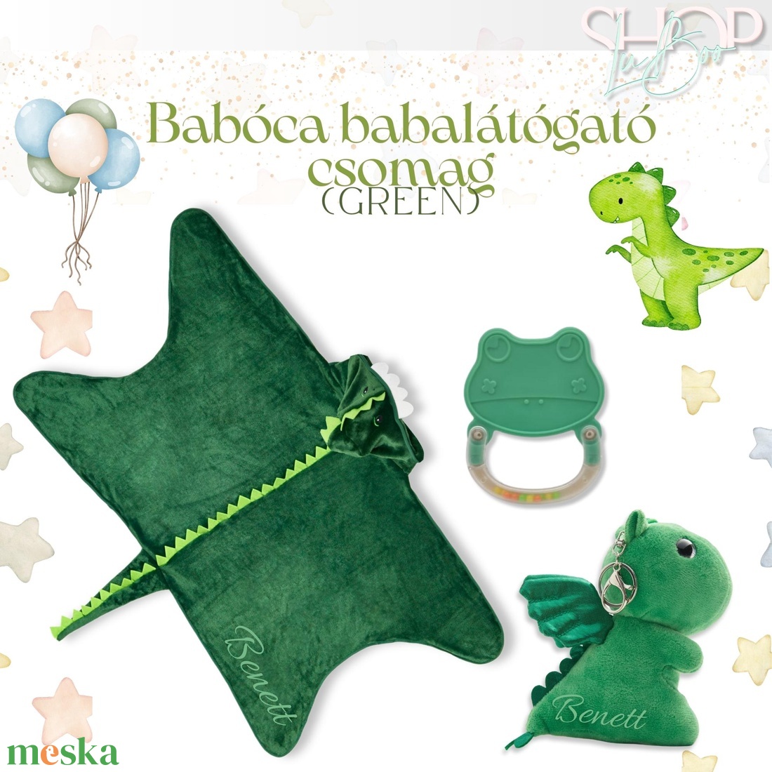 Babóca babacsomag - Green - játék & sport - babalátogató ajándékcsomag - Meska.hu