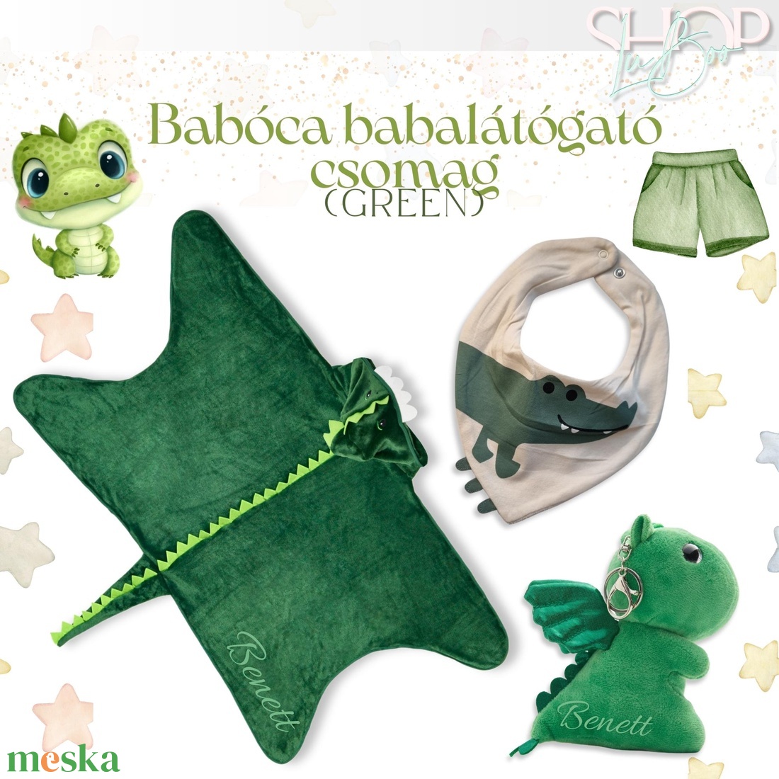 Babóca babacsomag - Green - játék & sport - babalátogató ajándékcsomag - Meska.hu