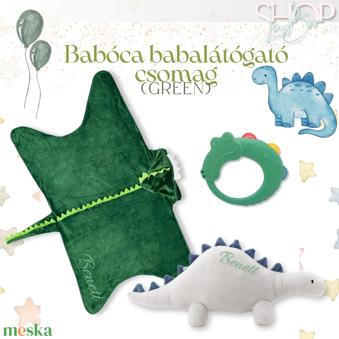 Babóca babacsomag - Green - játék & sport - babalátogató ajándékcsomag - Meska.hu