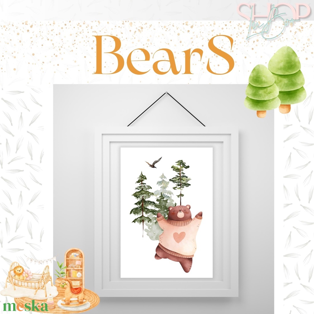 BearS poszter (3 darabos) - otthon & életmód - babaszoba, gyerekszoba - babaszoba kép - Meska.hu