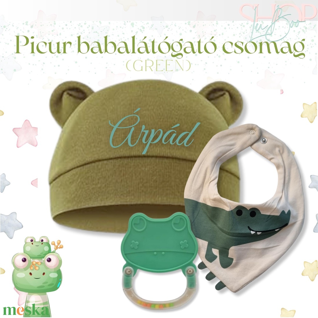 Picur babacsomag - Green - otthon & életmód - babaszoba, gyerekszoba - gyerek díszpárna - Meska.hu