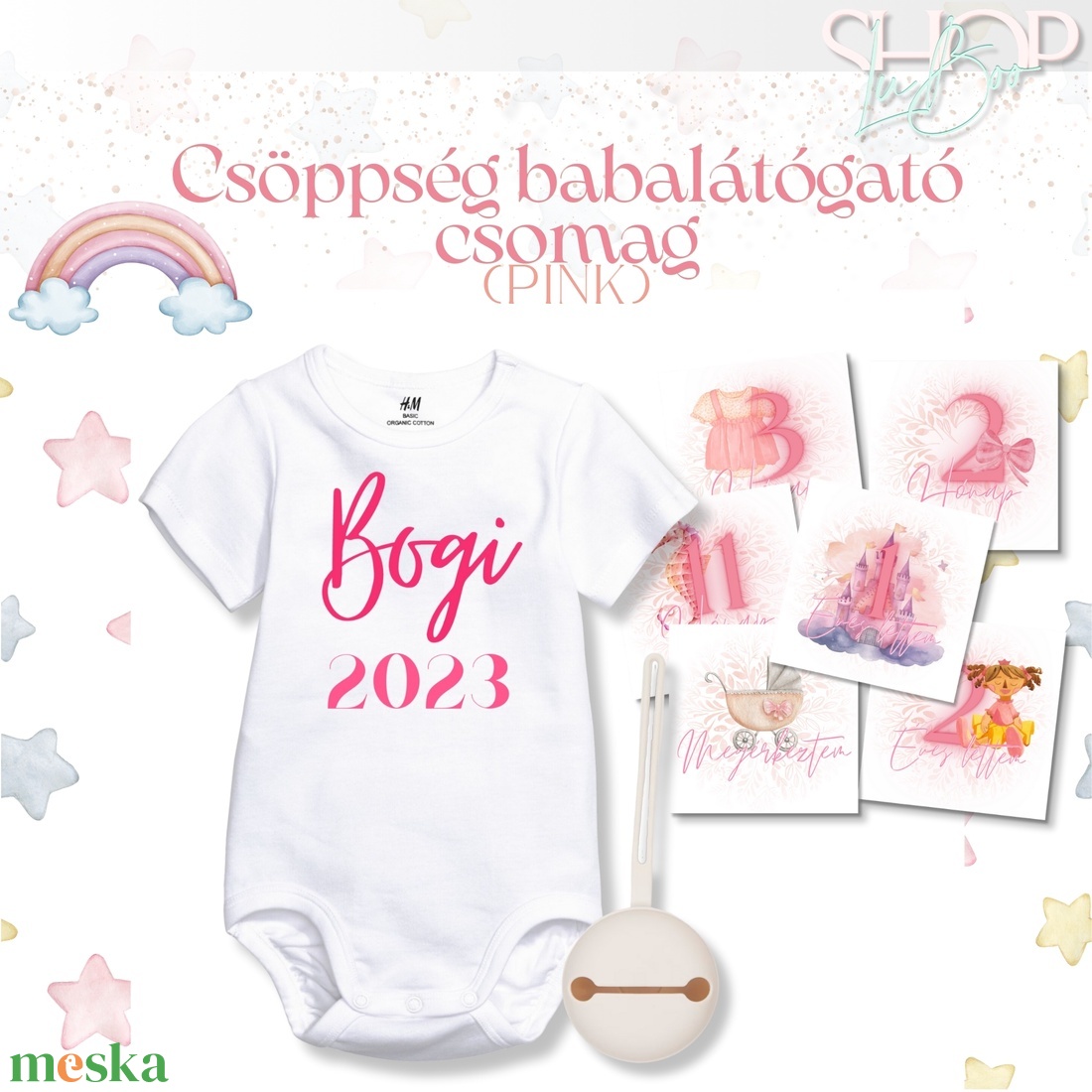 Csöppség babacsomag - Pink - játék & sport - babalátogató ajándékcsomag - Meska.hu