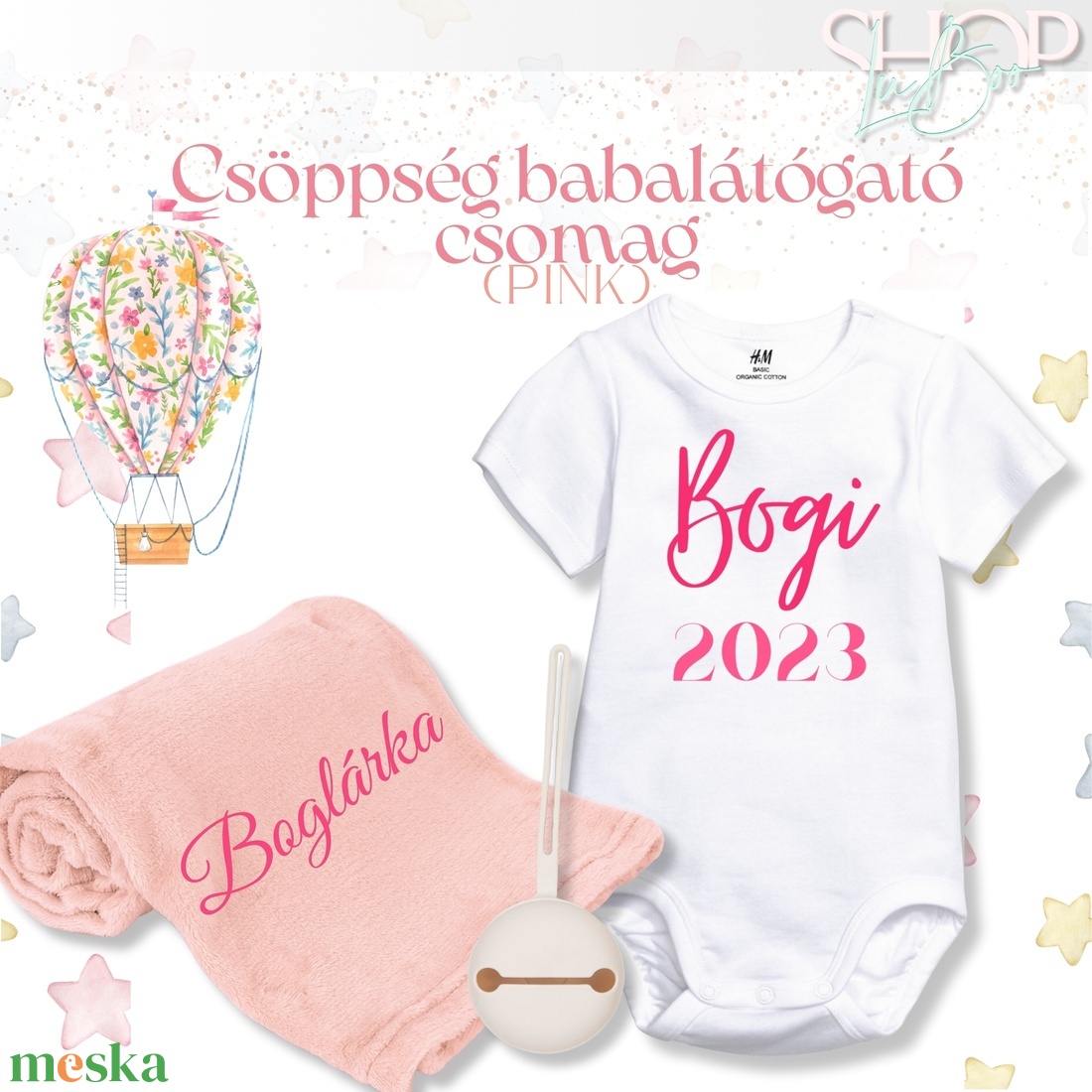 Csöppség babacsomag - Pink - játék & sport - babalátogató ajándékcsomag - Meska.hu
