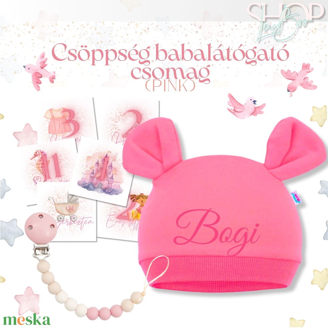 Csöppség babacsomag - Pink - játék & sport - babalátogató ajándékcsomag - Meska.hu
