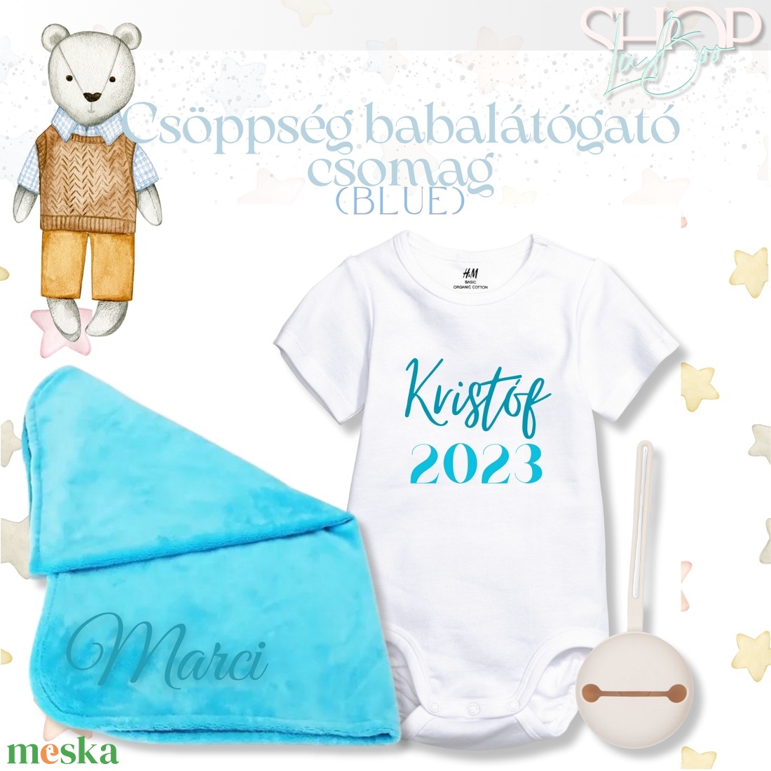 Csöppség babacsomag - Blue - játék & sport - babalátogató ajándékcsomag - Meska.hu