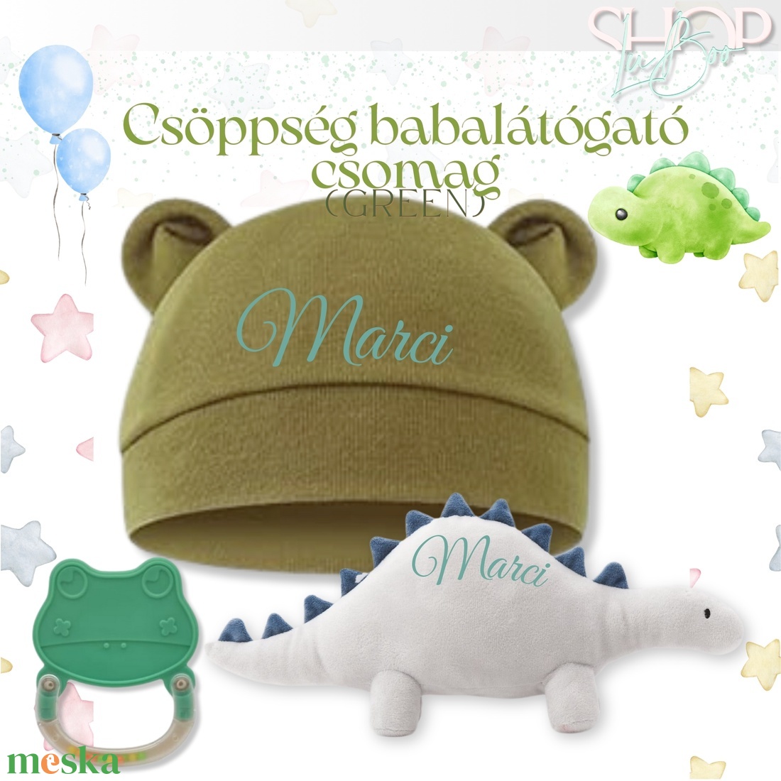Csöppség babacsomag - Green - játék & sport - babalátogató ajándékcsomag - Meska.hu