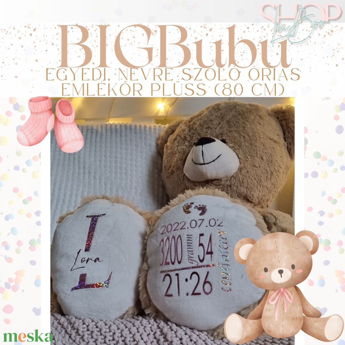 BIGBubu - Óriás plüss emlékőr maci (80 cm) - játék & sport - plüssállat & játékfigura - maci - Meska.hu