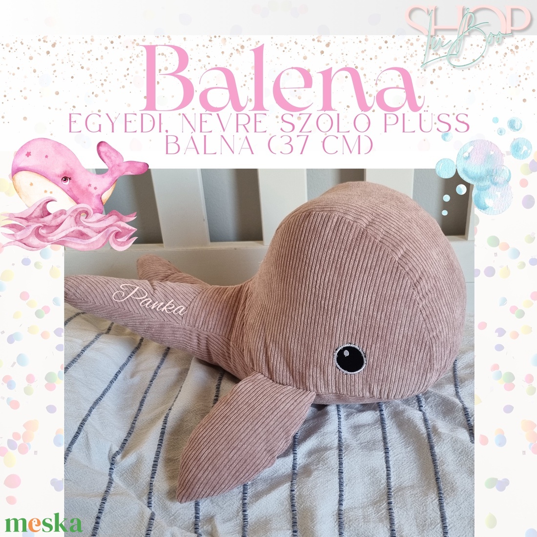 Balena - Plüss névre szóló bálna (37 cm) - játék & sport - plüssállat & játékfigura - más figura - Meska.hu