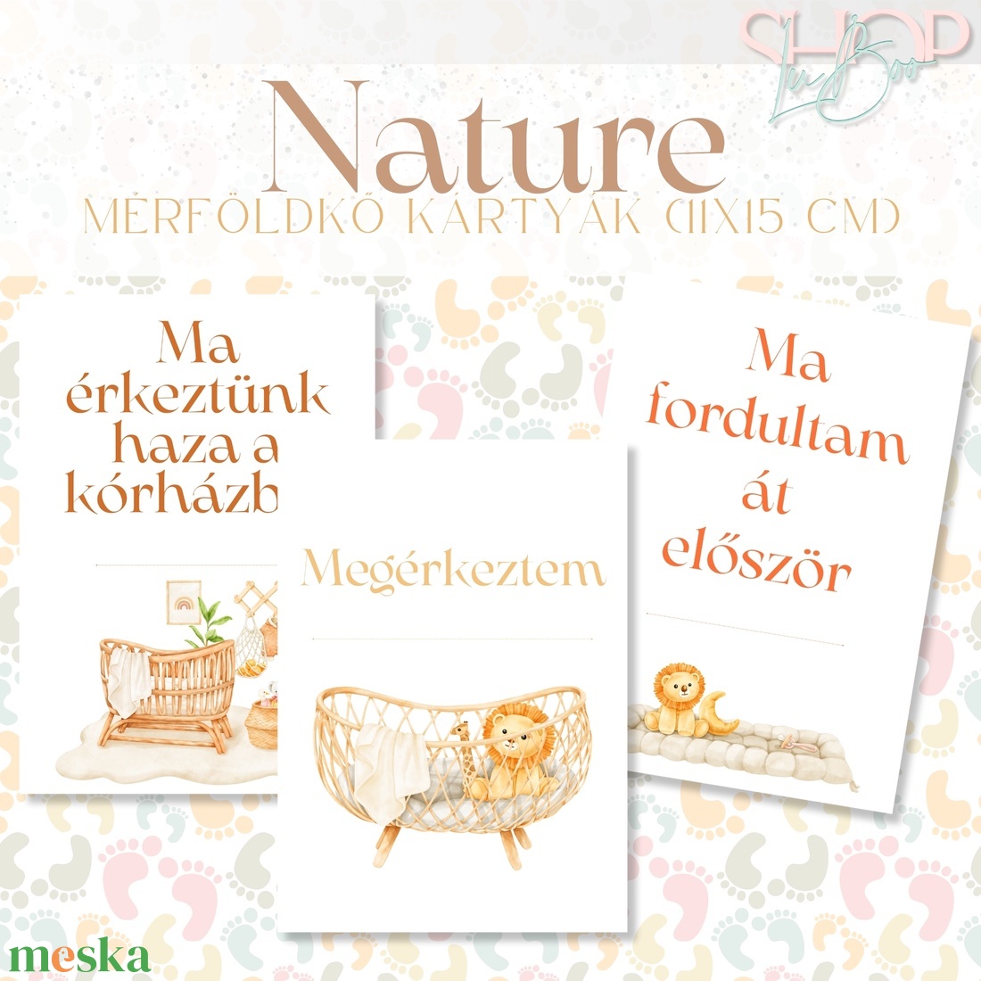 Mérföldkő kártyák - Nature (11x15 cm) - ruha & divat - babaruha & gyerekruha - babafotózási ruha és kellék - Meska.hu