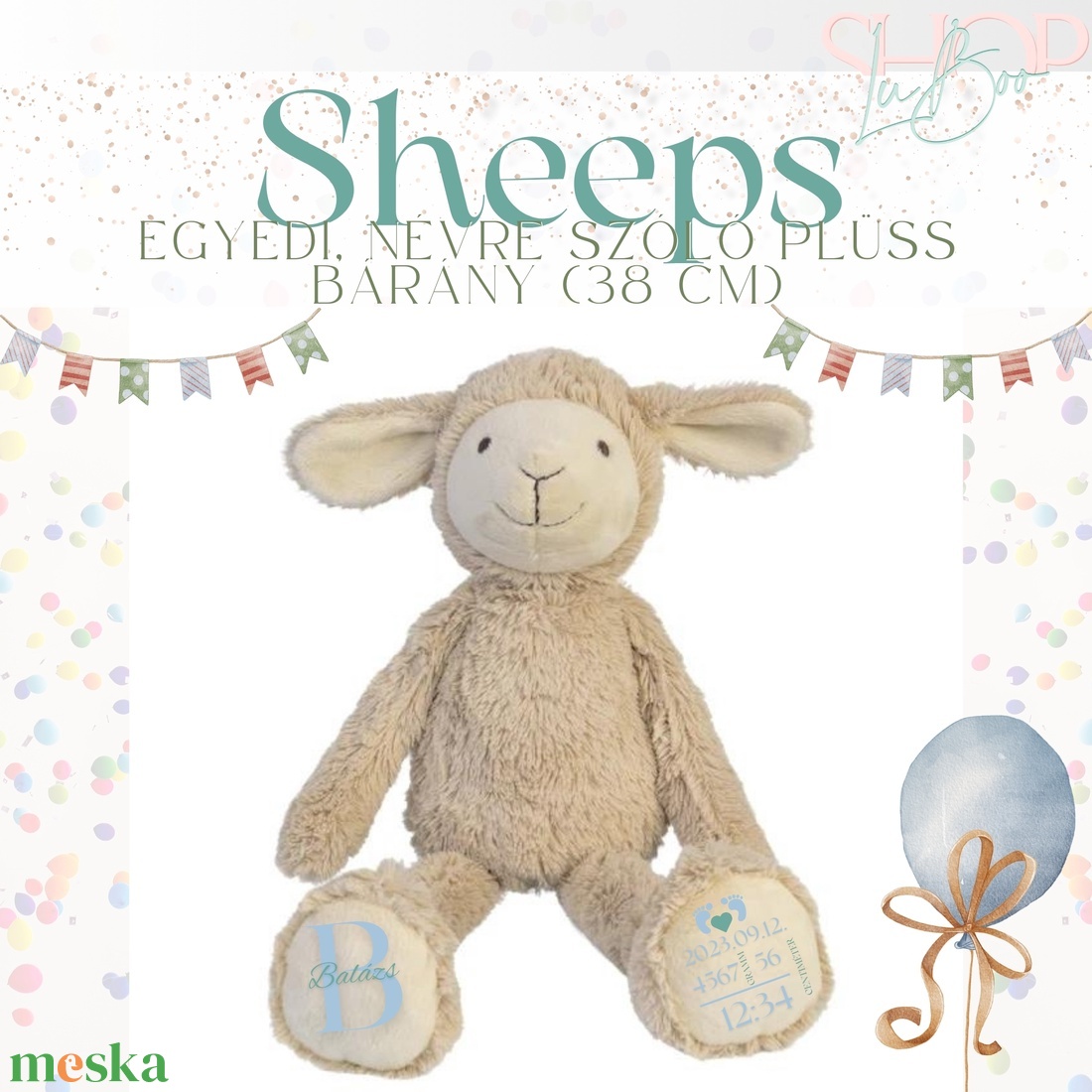 Sheeps - Emlékőr plüss bárány (38 cm) - játék & sport - plüssállat & játékfigura - plüss bárány - Meska.hu
